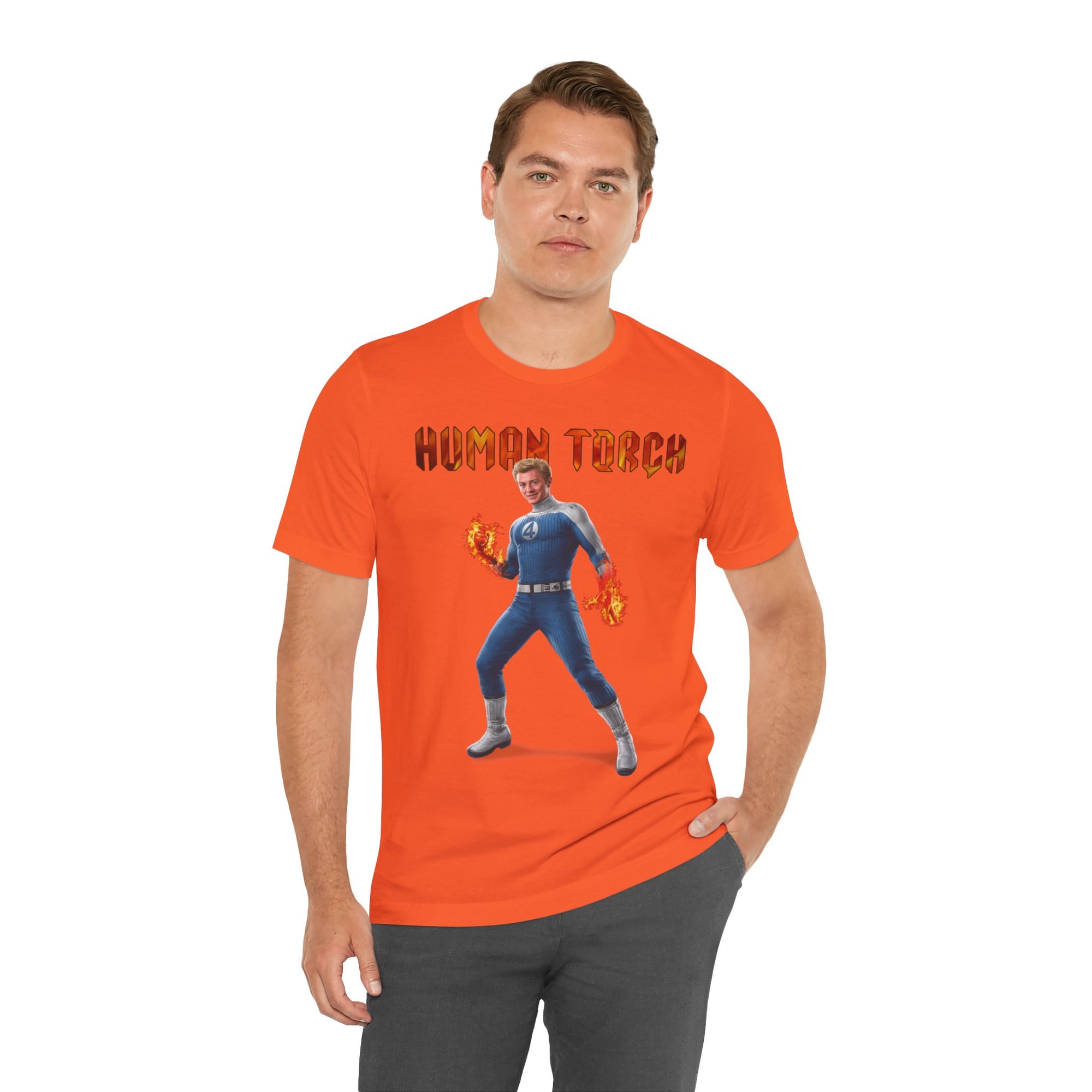 Human Torch T-Shirt - Unisex Tee, Fantastic Four Design
