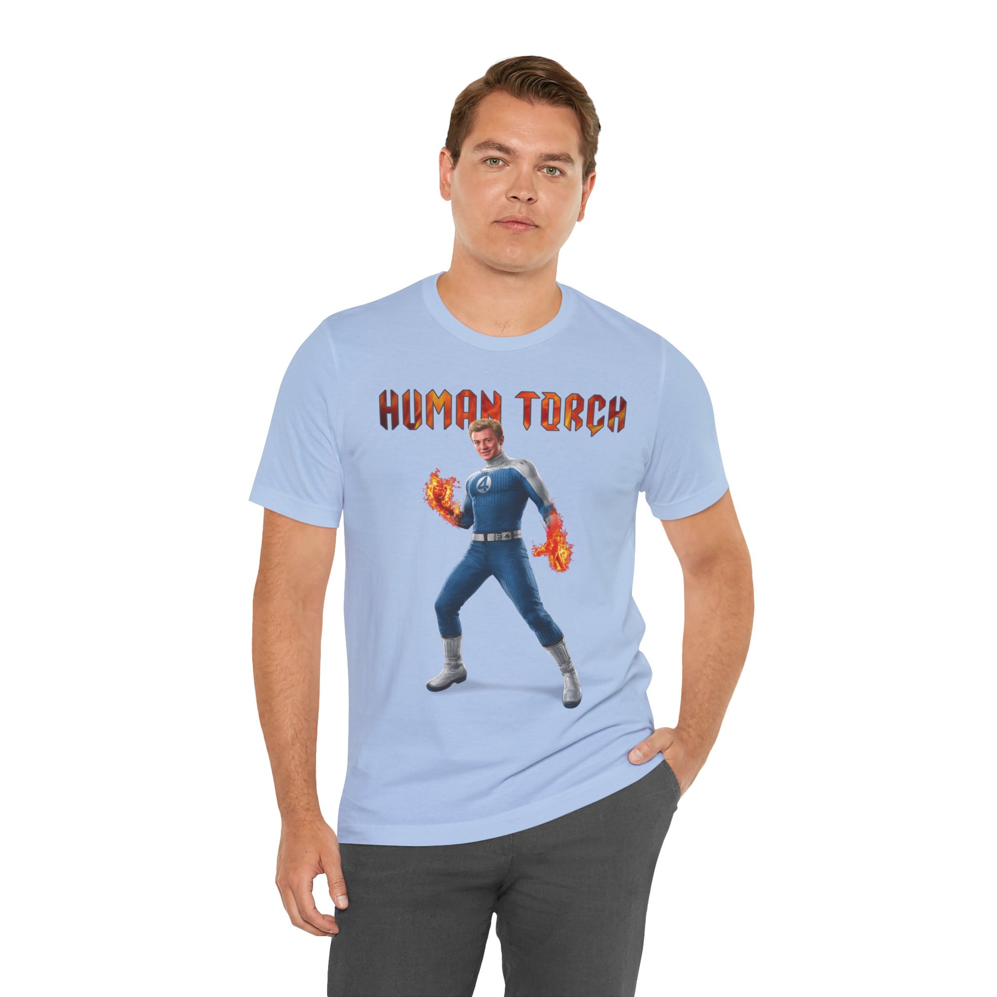 Human Torch T-Shirt - Unisex Tee, Fantastic Four Design