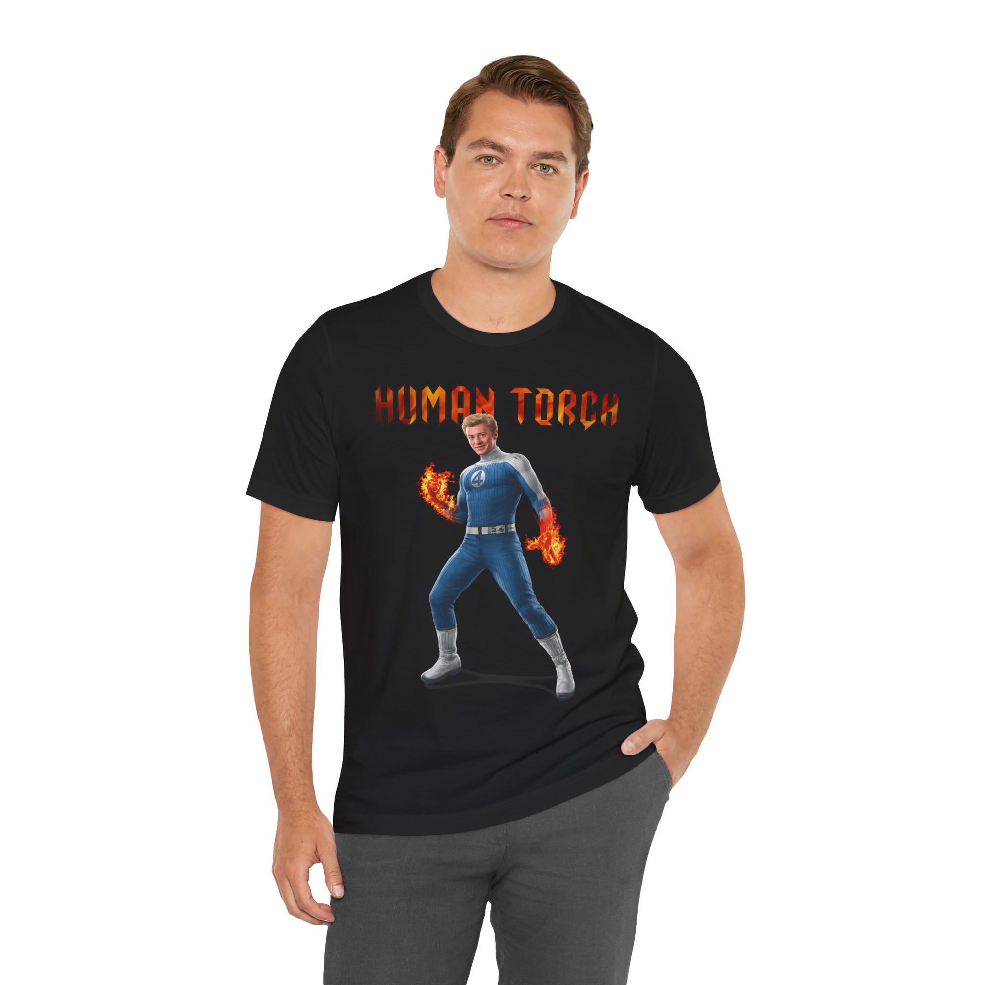 Human Torch T-Shirt - Unisex Tee, Fantastic Four Design