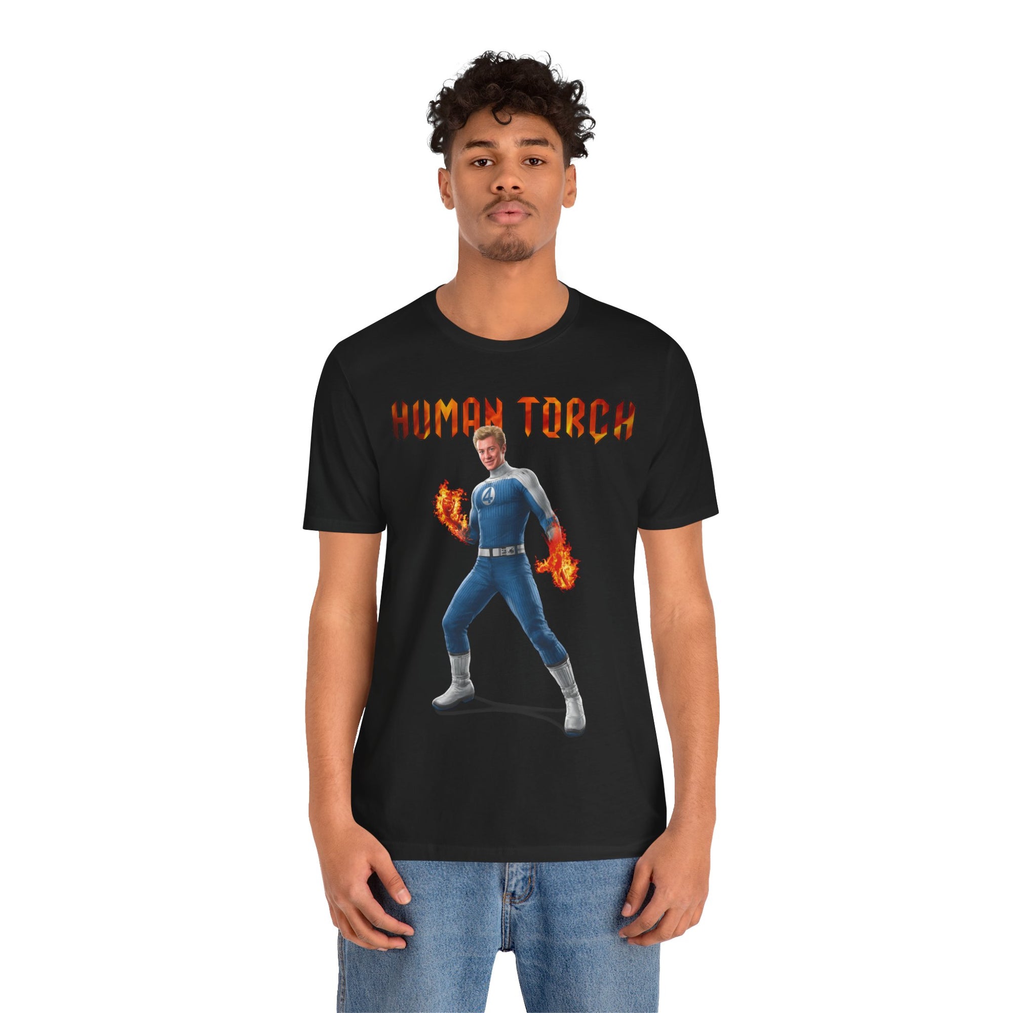 Human Torch T-Shirt - Unisex Tee, Fantastic Four Design
