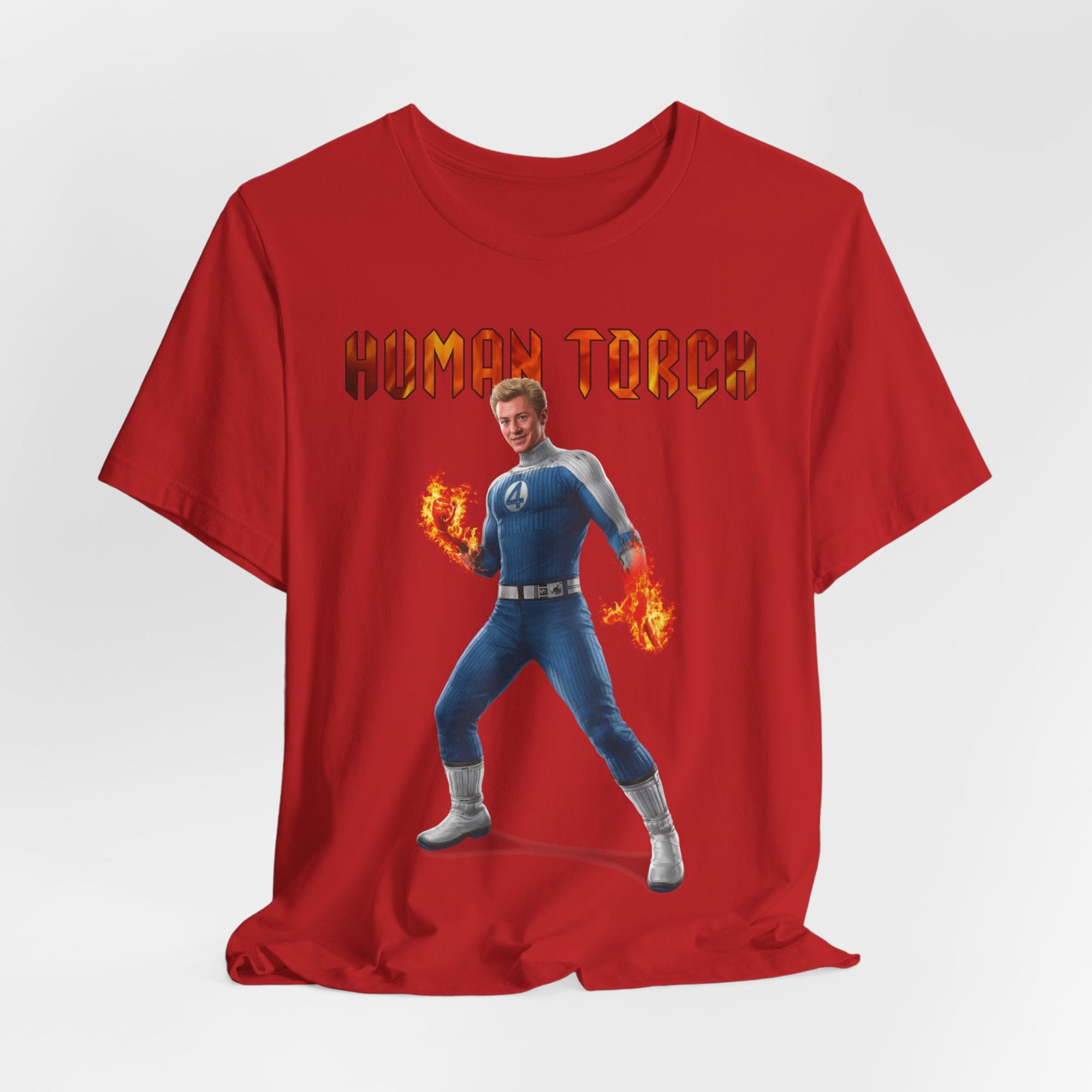 Human Torch T-Shirt - Unisex Tee, Fantastic Four Design