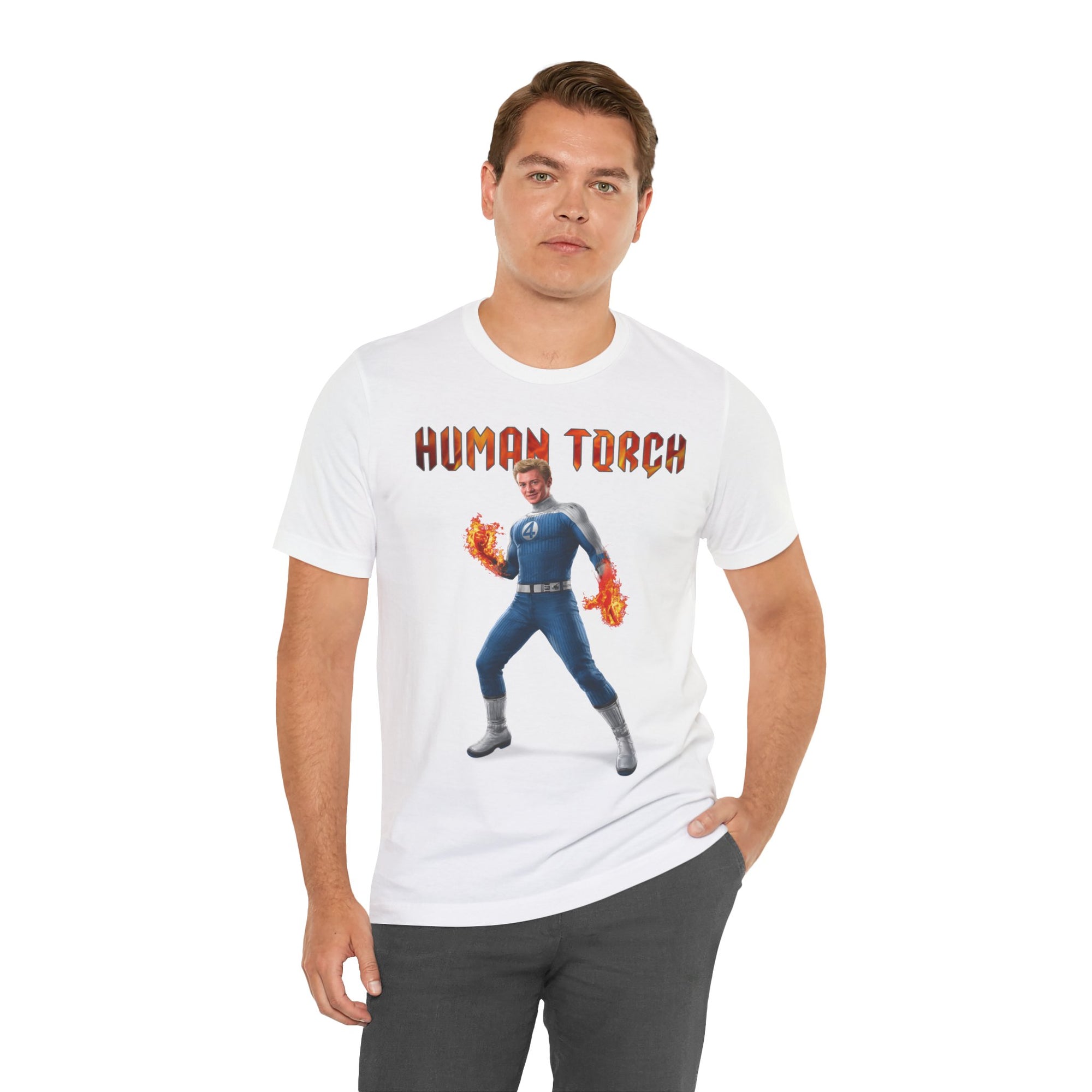 Human Torch T-Shirt - Unisex Tee, Fantastic Four Design