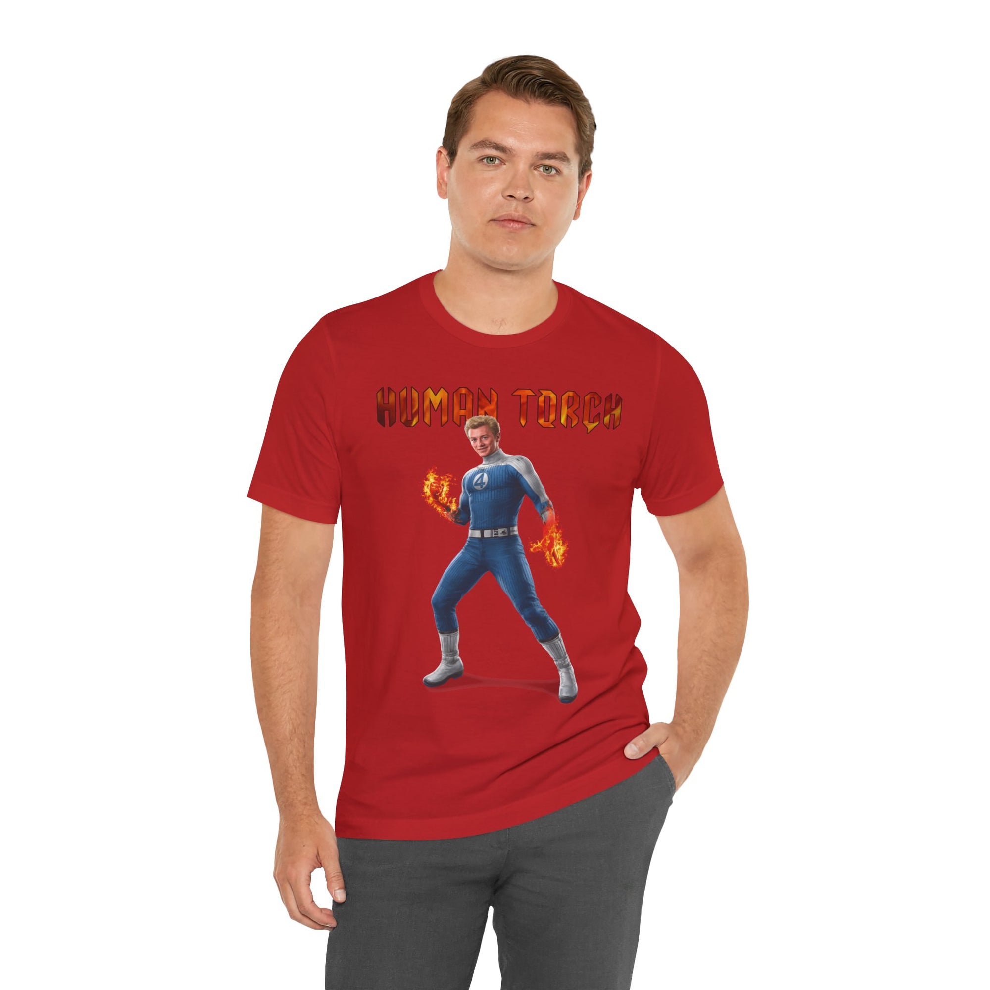 Human Torch T-Shirt - Unisex Tee, Fantastic Four Design